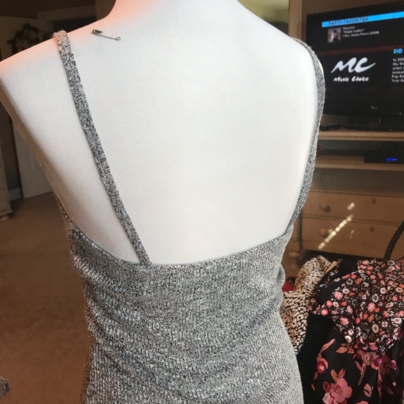 BOSTON PROPER GREY AND WHITE BODYCON DRESS - Picture 3 of 9